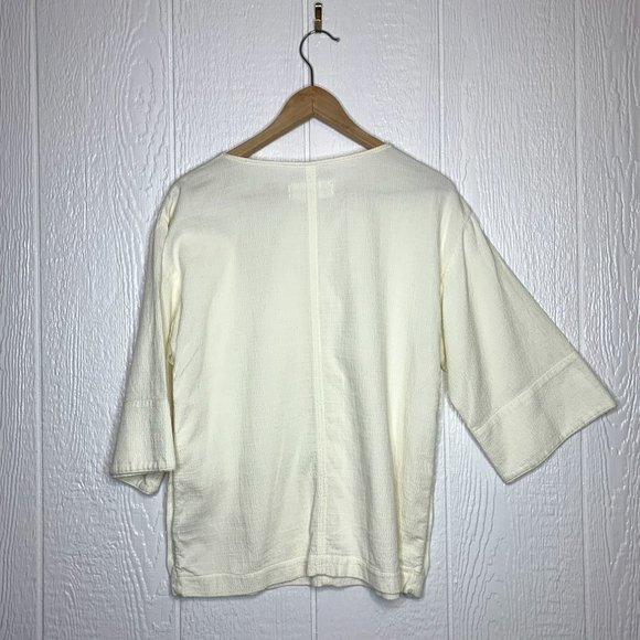 MARA HOFFMAN "Frankie" Cream Woven Boxy Blouse - Picture 7 of 11